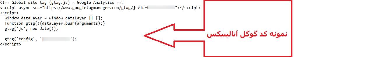 نمونه کد گوگل آنالیتیکس